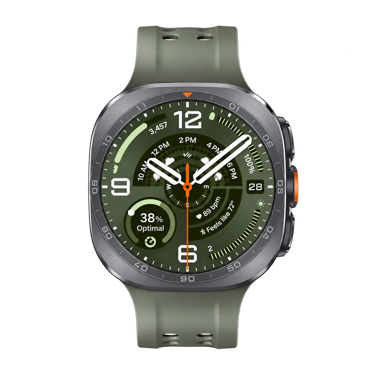 Samsung Galaxy Watch Ultra2 47 mm eSIM – Titanium Silver – séð að framan