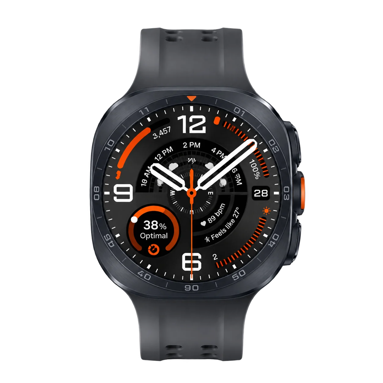 Samsung Galaxy Watch Ultra2 47 mm eSIM – Titanium Grey – séð að framan