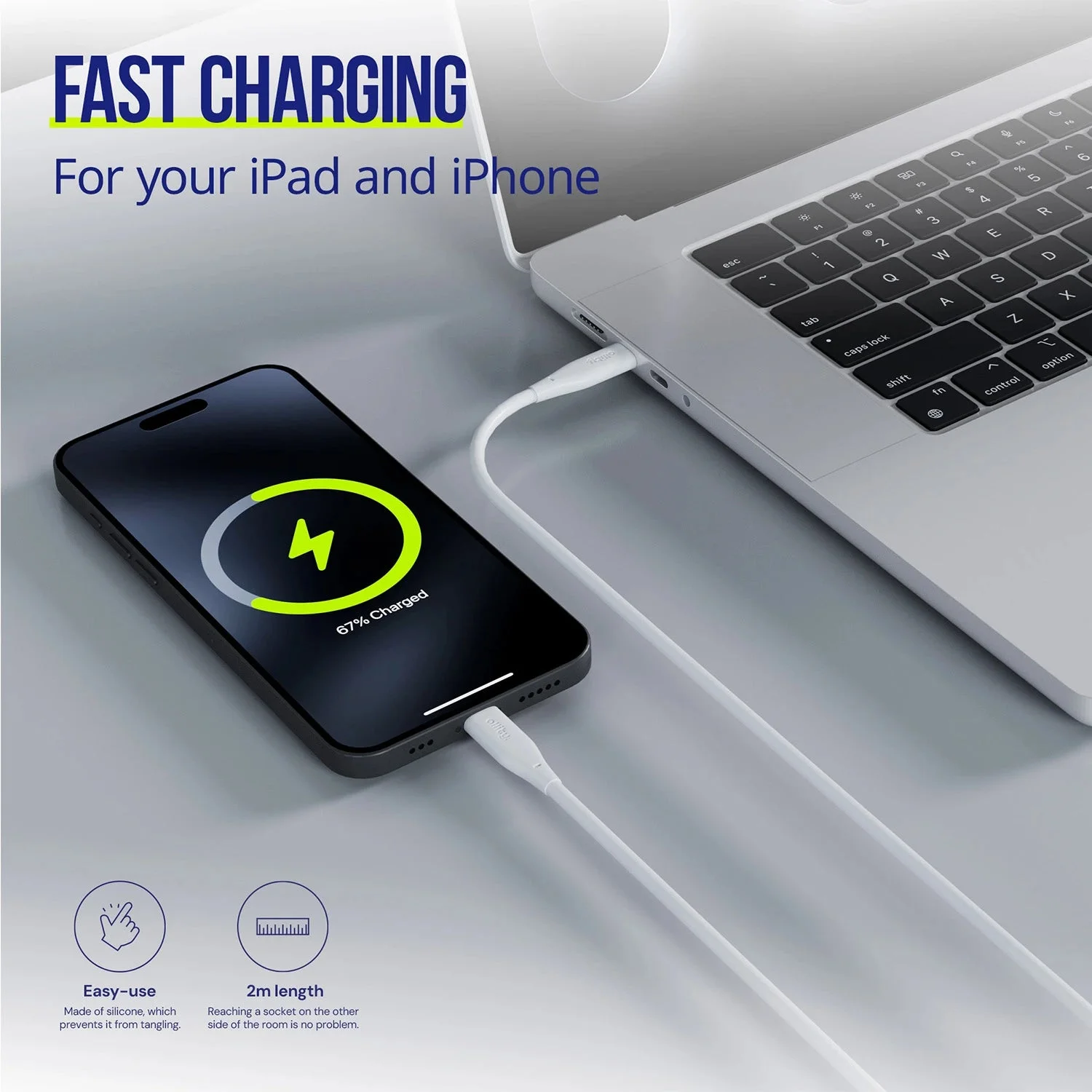 Allity USB-C - USB-C 2.0m 60W - White