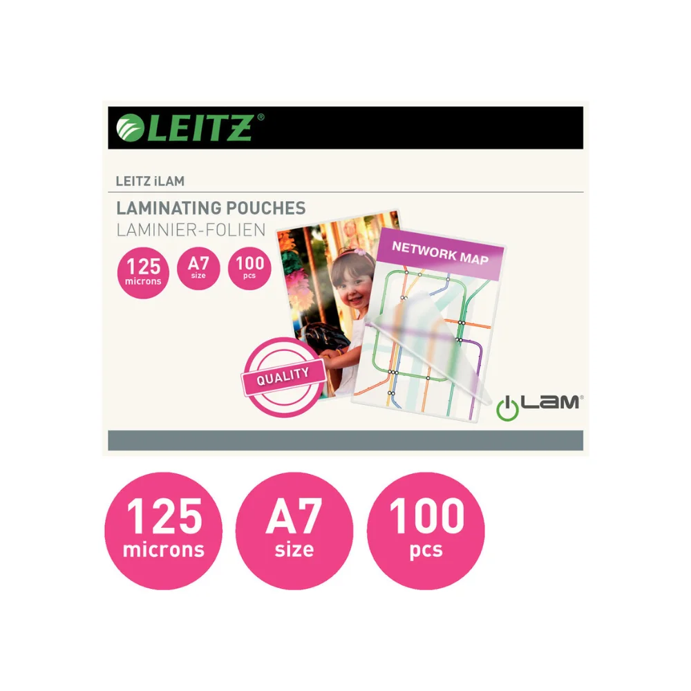 Leitz plöstunarvasi A7 125mic (100)