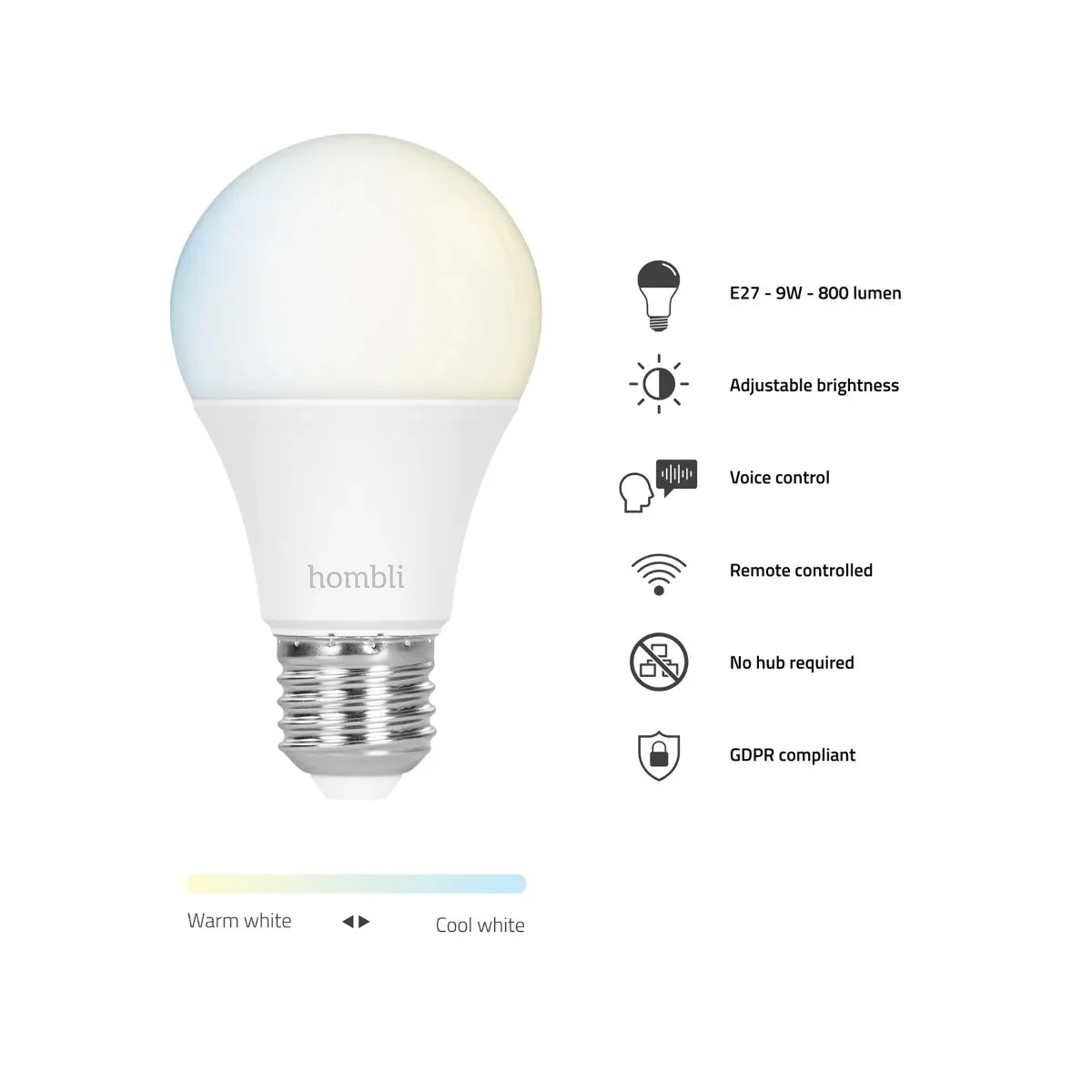 HOMBLI Smart Bulb 9W CCT (E27) 1+1