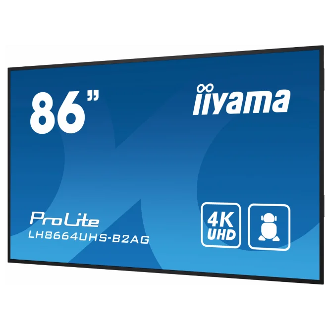 iiyama LH64, 86" 4K UHD, Signage 24/7,m/Wallmount
