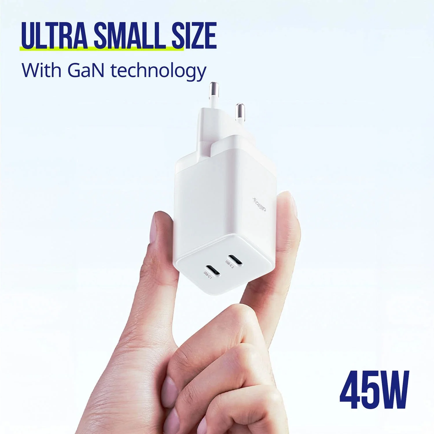Allity Wall Charger GaN PD QC 2x USB-C 45W