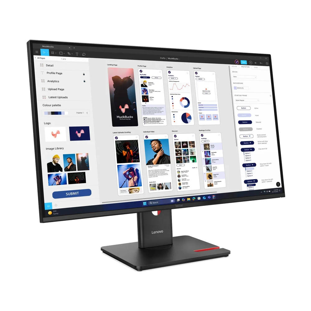 Lenovo ThinkVision T32UD skjár 31,5" 4K 3840x2160 USB-C/DP/HDMI/RJ45