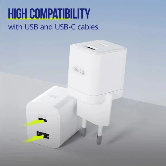 Allity Wall Charger GaN PD 20w USB-C/USB-A