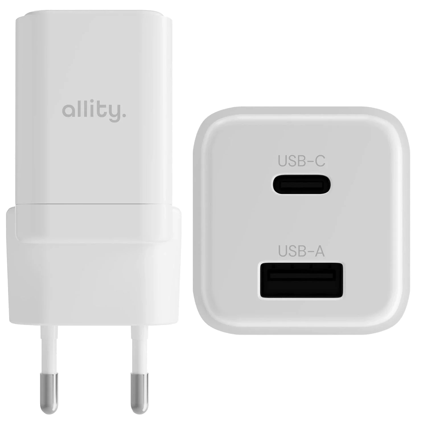 Allity Wall Charger GaN PD 30w USB-C/USB-A - White