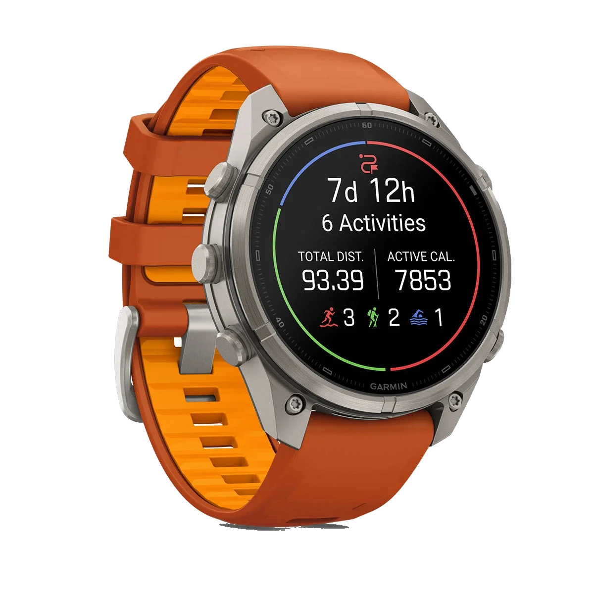 Garmin Fenix 9 Pro 47mm LTE - Grátt/appelsínugult