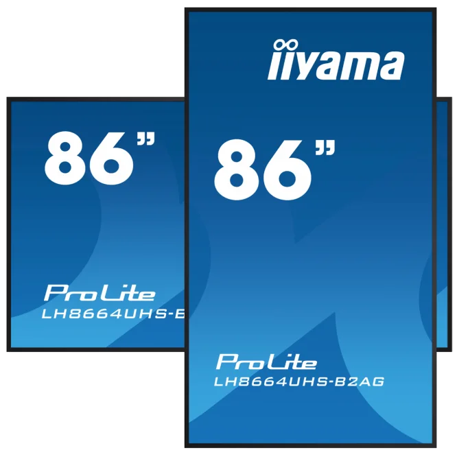 iiyama LH64, 86" 4K UHD, Signage 24/7,m/Wallmount