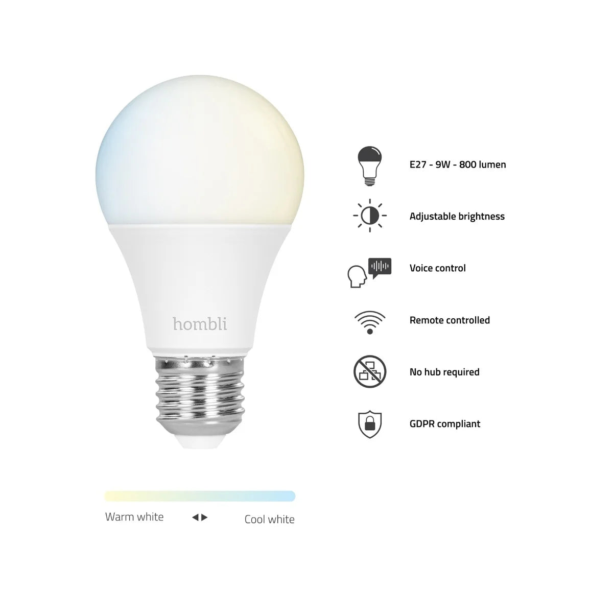 HOMBLI Smart Bulb 9W CCT (E27) 1+1