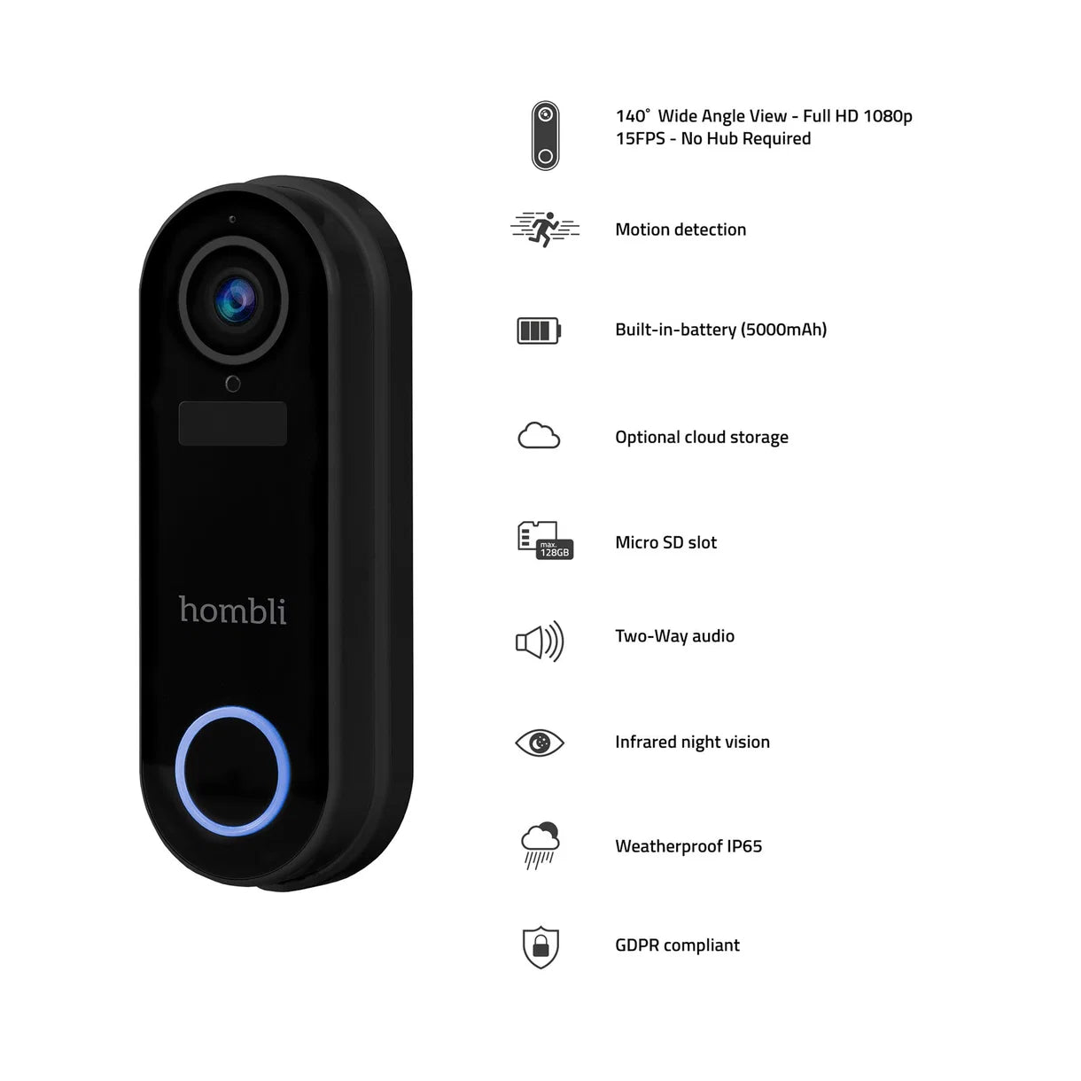 Hombli Smart Doorbell 2, White