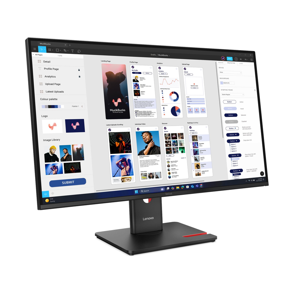 Lenovo ThinkVision T32UD skjár 31,5" 4K 3840x2160 USB-C/DP/HDMI/RJ45