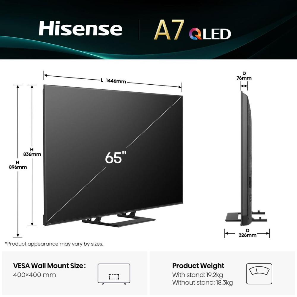 Hisense 65" Sjónvarp QLED 4K
