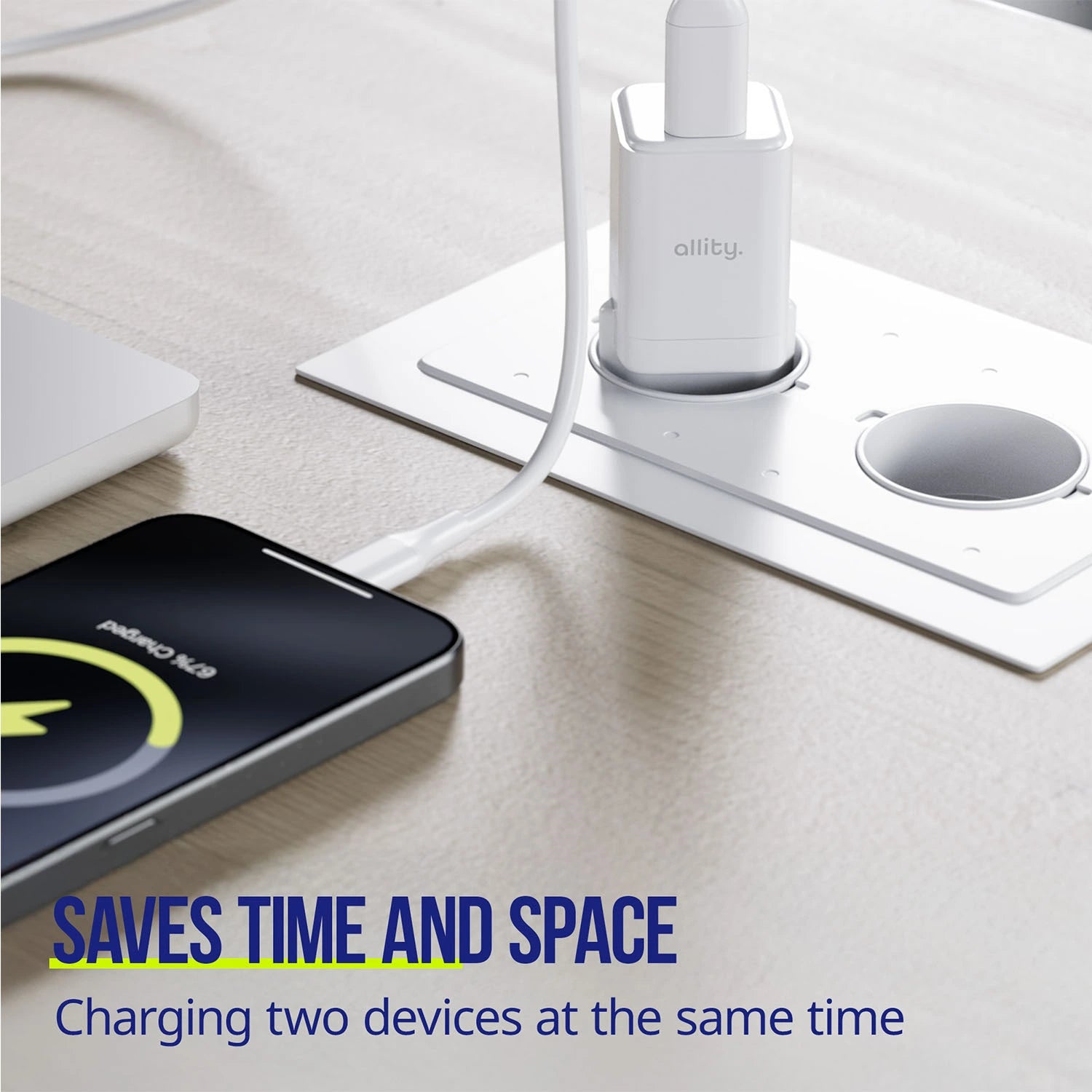 Allity Wall Charger GaN PD 30w USB-C/USB-A - White