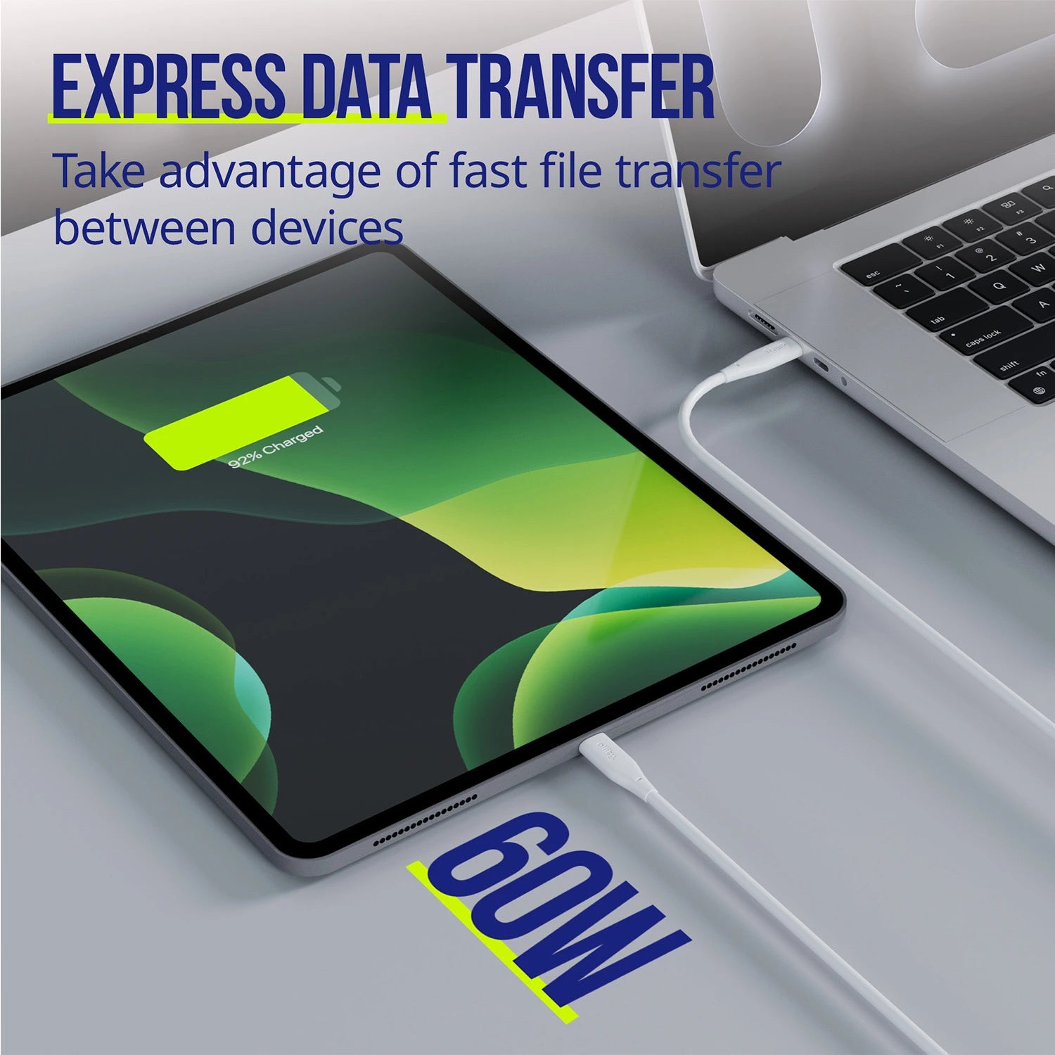 Allity USB-C - USB-C 2.0m 60W - White