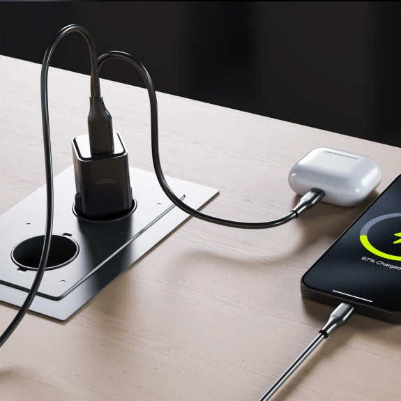 Allity Wall Charger GaN PD 20w USB-C/USB-A - Black