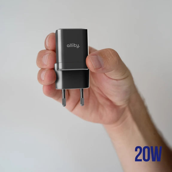 Allity Wall Charger GaN PD 20w USB-C/USB-A - Black