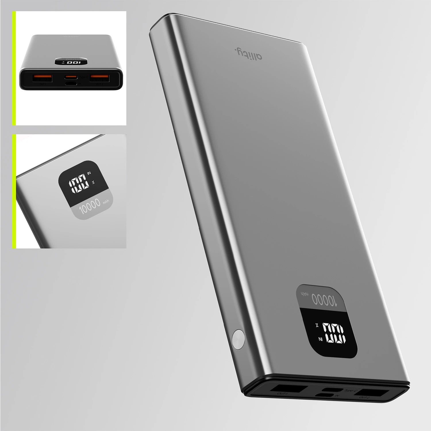 Allity Power Bank PD QC 22.5W 10.000 mAh gray