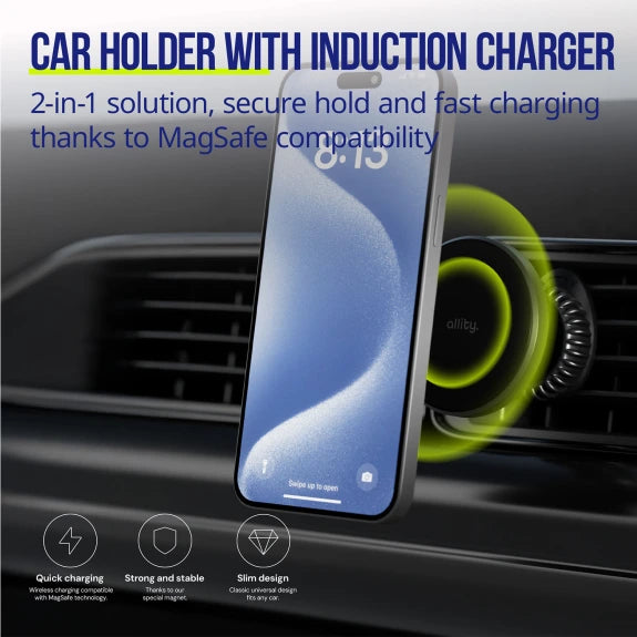 Allity 15w Car Charger/Standur