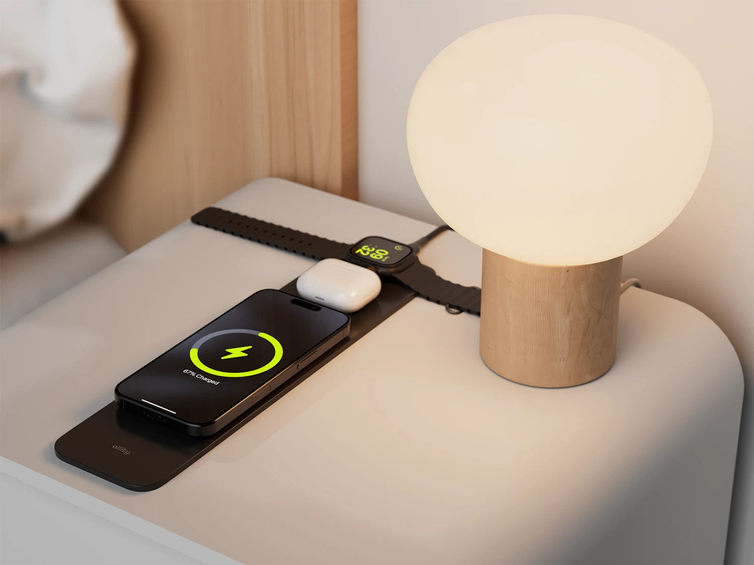 Allity 3in1 skrifborðsmotta og hleðsla.