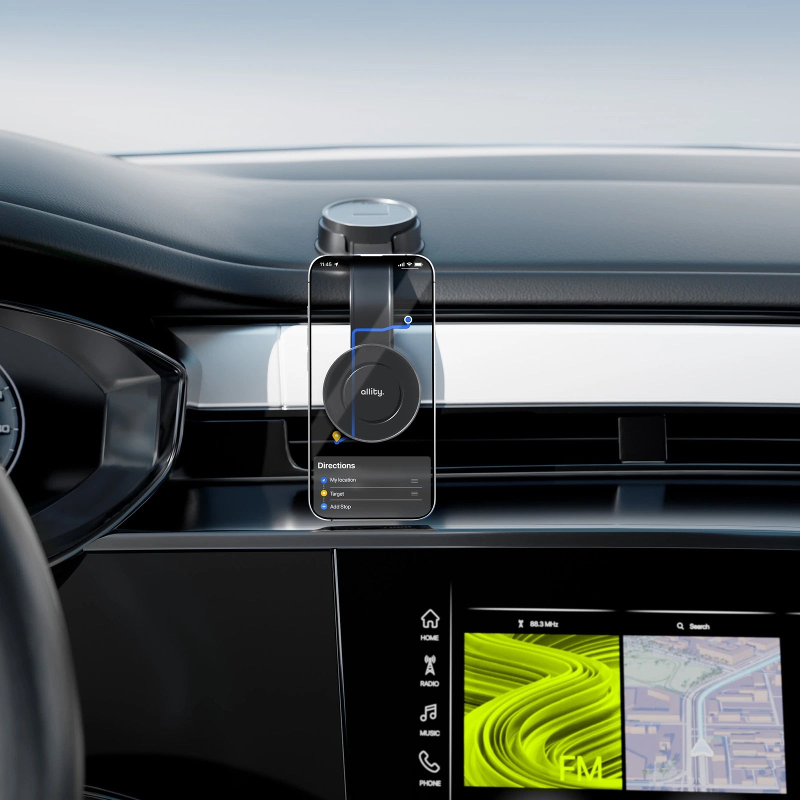 Allity Magnetic Car Holder - Black