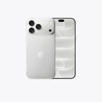 A silver Apple iPhone shown from the back and front against a clean white background.