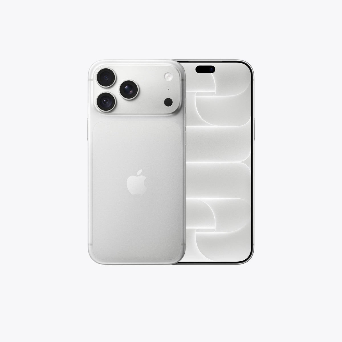 A silver Apple iPhone shown from the back and front against a clean white background.