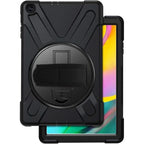 LUNE black protective case for iPad Pro 13 inch with a built-in kickstand and hand strap for secure handling.