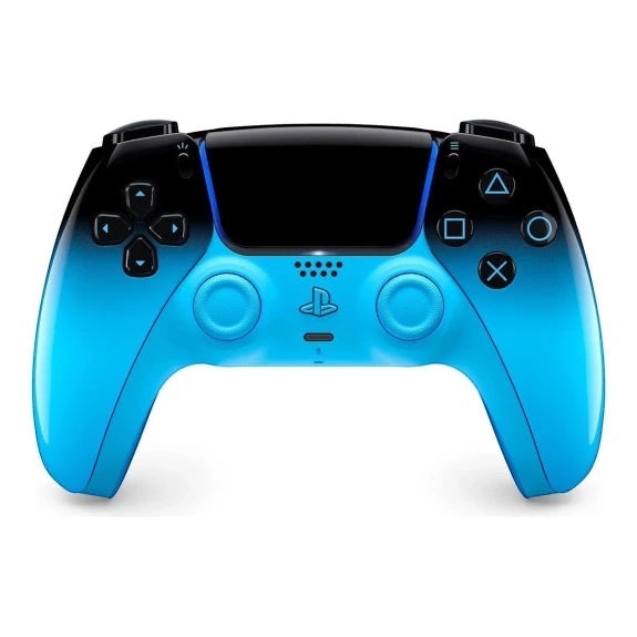 LUNE Sony PlayStation 5 DualSense wireless controller in Rythm Blue with black gradient and ergonomic design.