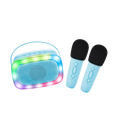 LALARMA KARAOKE WITH LIGHTS AND TWO MICROPHONE - BLUE