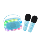 LALARMA KARAOKE WITH LIGHTS AND TWO MICROPHONE - BLUE