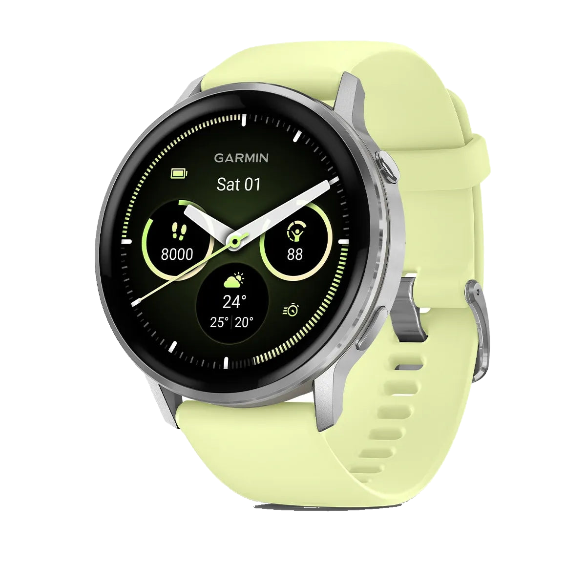 Garmin Venu 4 45mm - Silfur/gult
