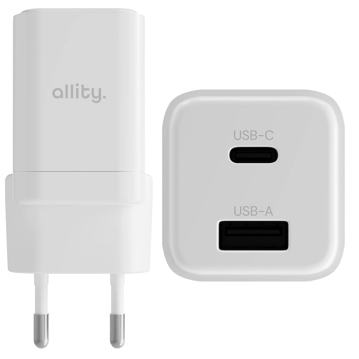 Allity Wall Charger GaN PD 30w USB-C/USB-A - White