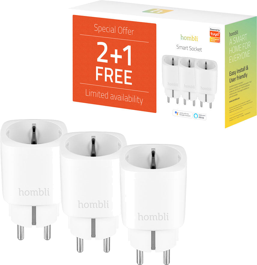HOMBLI Smart Socket (EU) Promo Pack 2+1, White